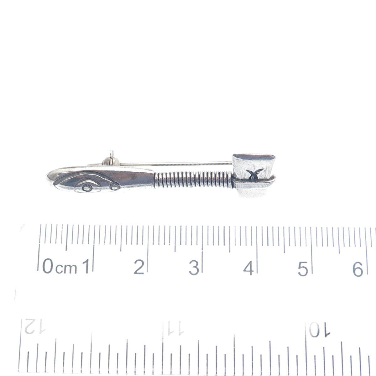 Old Pawn 925 Sterling Silver Vintage Southwestern Native Axe Tribal Pin Brooch