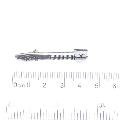 Old Pawn 925 Sterling Silver Vintage Southwestern Native Axe Tribal Pin Brooch
