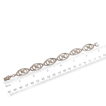 SYMMETALIC 925 Sterling Silver 1/20 14K Gold Filled Antique Bracelet 7.25"