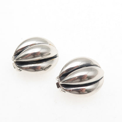 Danecraft 925 Sterling Silver Vintage Modernist Oxidized Clip On Earrings