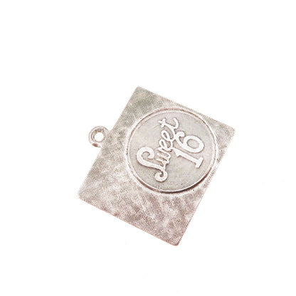 925 Sterling Silver Vintage Sweet 16 Oxidized Charm Pendant