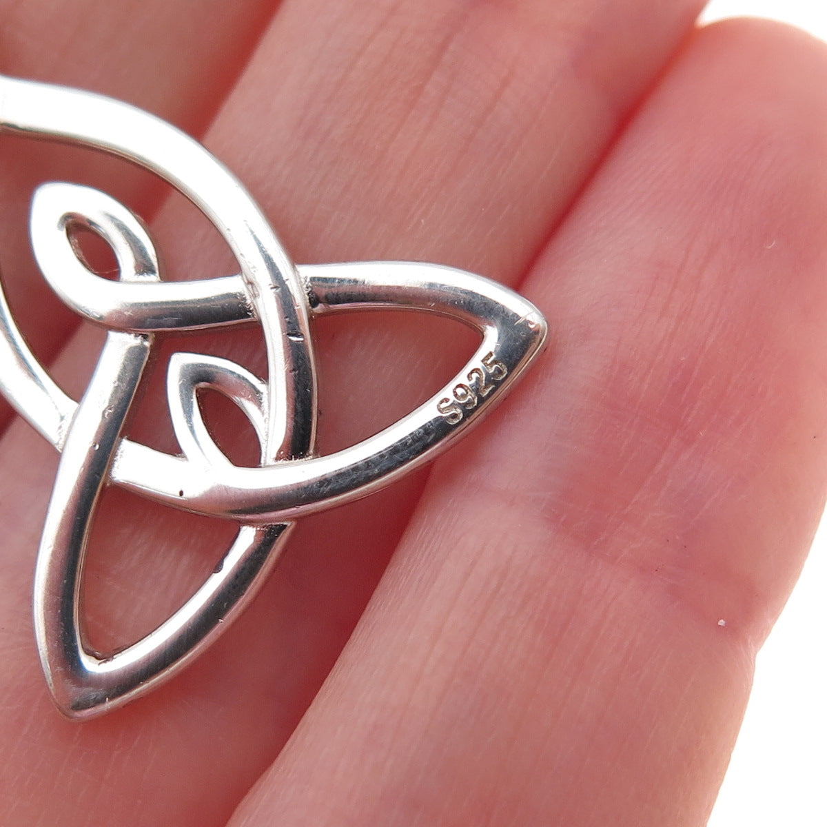 925 Sterling Silver Vintage Celtic Trinity Knot Slide Charm Pendant
