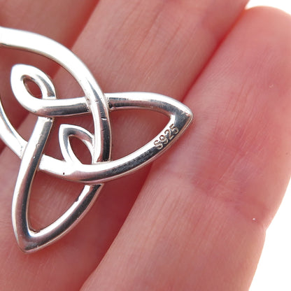 925 Sterling Silver Vintage Celtic Trinity Knot Slide Charm Pendant
