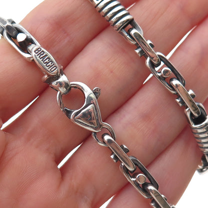 Braccio 925 Sterling Silver Vintage Anchor Chain Necklace 22"