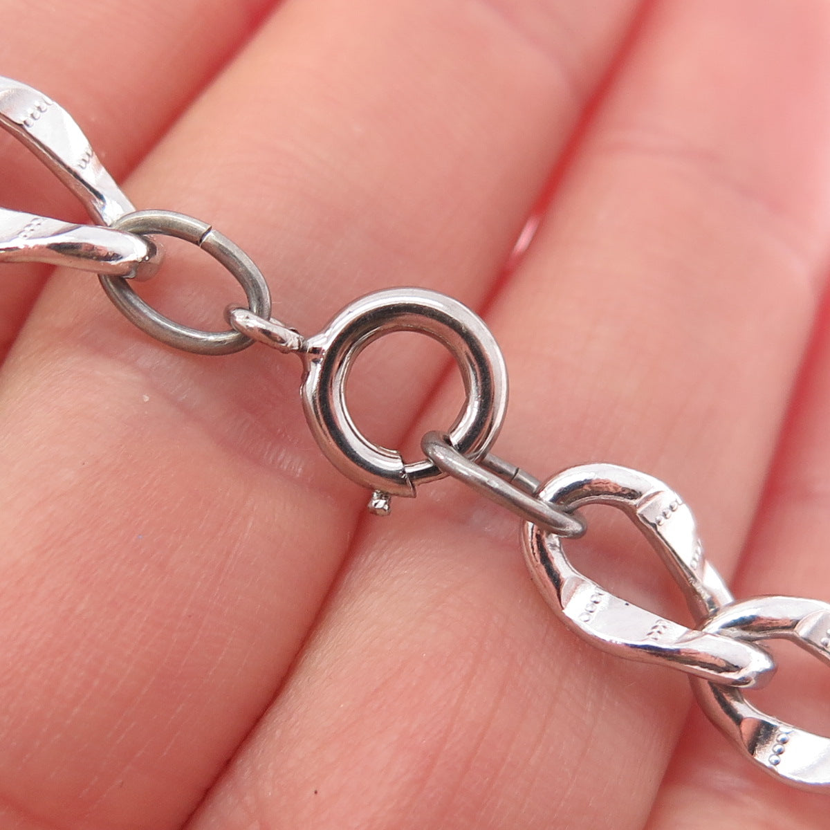 BEAU 925 Sterling Silver Vintage Curb Link Bracelet 7"
