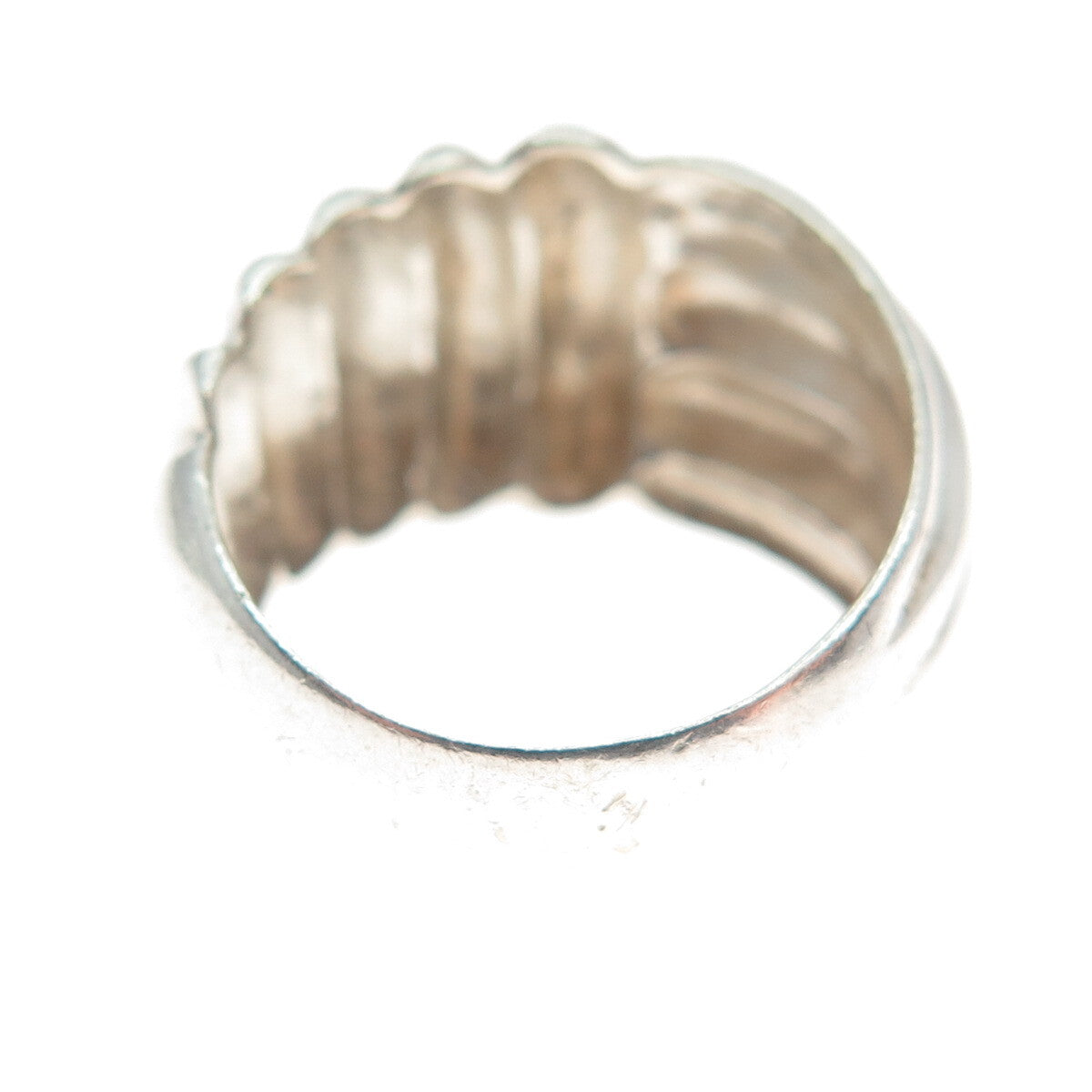 CHARLES WINSTON 925 Sterling Silver Vintage Modernist Ribbed Dome Ring Size 7