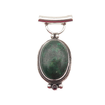 925 Sterling Silver Vintage Real Cabochon Eilat Modernist Slide Pendant