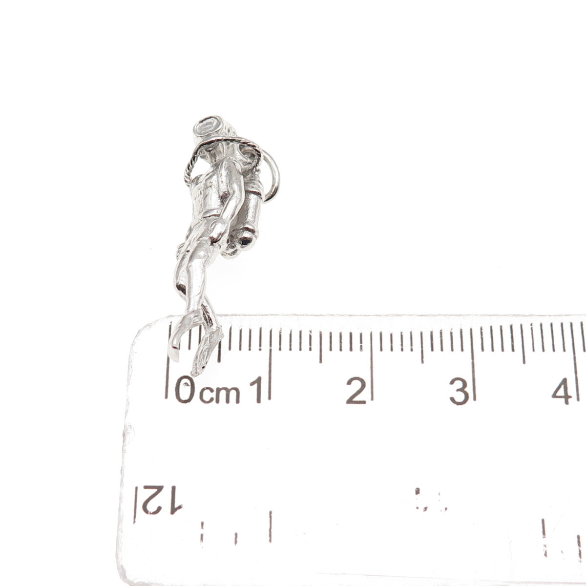 925 Sterling Silver Vintage Scuba Diver 3D Charm Pendant