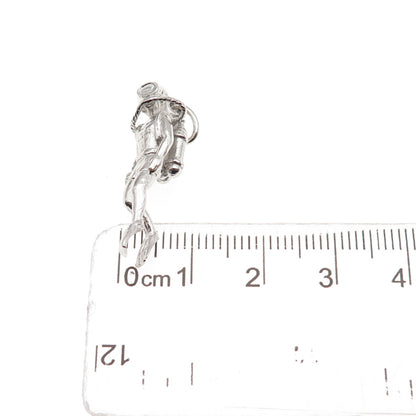 925 Sterling Silver Vintage Scuba Diver 3D Charm Pendant