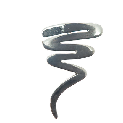 925 Sterling Silver Vintage Mexico Modernist Zig Zag Pin Brooch / Pendant
