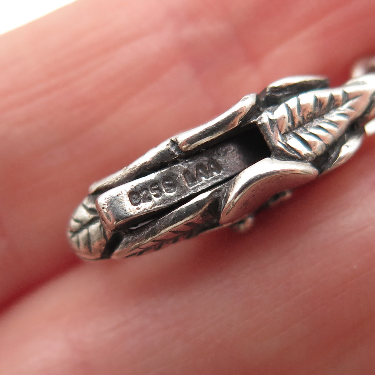 TROLLBEADS LAA 925 Sterling Silver Floral Charm Bracelet Lobster Lock Clasp