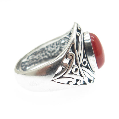 MG MICHAEL GOLAN 925 Sterling Silver Vintage Red Jasper Ethnic Ring Size 7.25