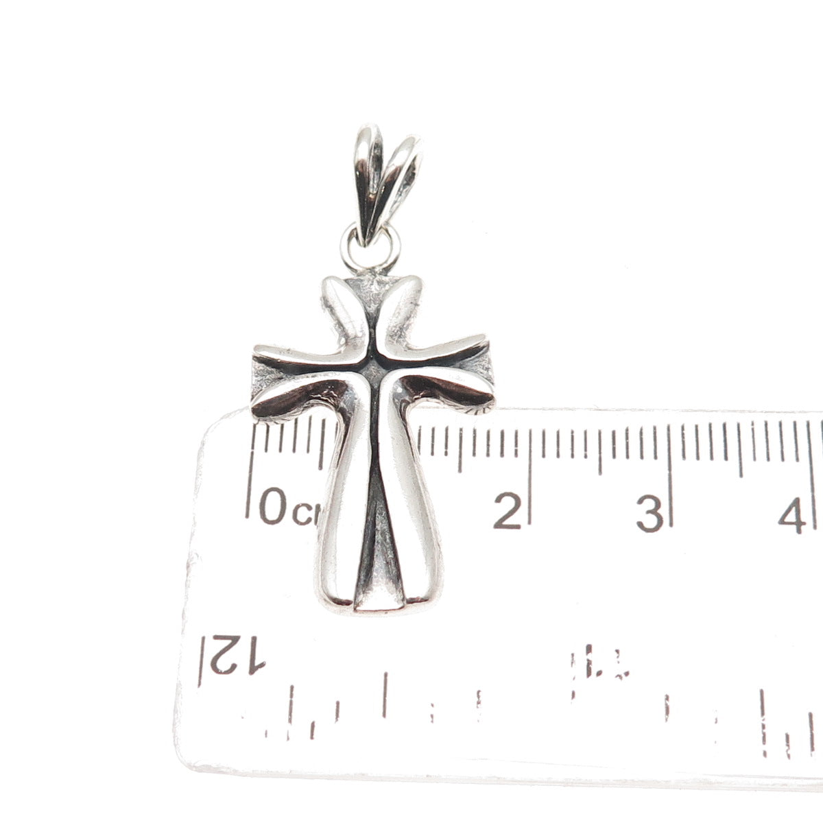 925 Sterling Silver Vintage Cross Oxidized Charm Pendant
