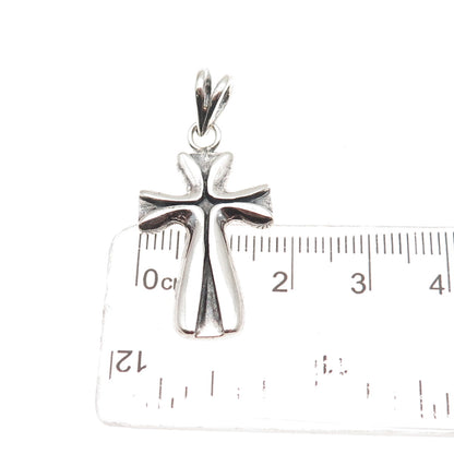 925 Sterling Silver Vintage Cross Oxidized Charm Pendant