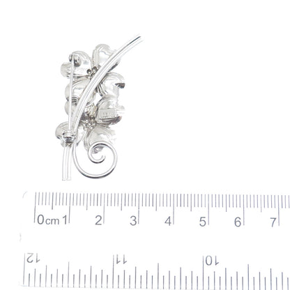 BEAU 925 Sterling Silver Vintage Dogwood Flower Pin Brooch