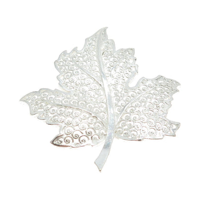 925 Sterling Silver Vintage Germany Maple Leaf Filigree Pin Brooch