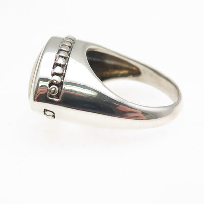 CFJ Collins Fine 925 Sterling Silver Vintage Real MOP Modernist Ring Size 6.75