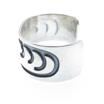 Old Pawn Hopi Sterling Silver Vintage Southwestern Adjustable Cuff Bracelet 6.5"