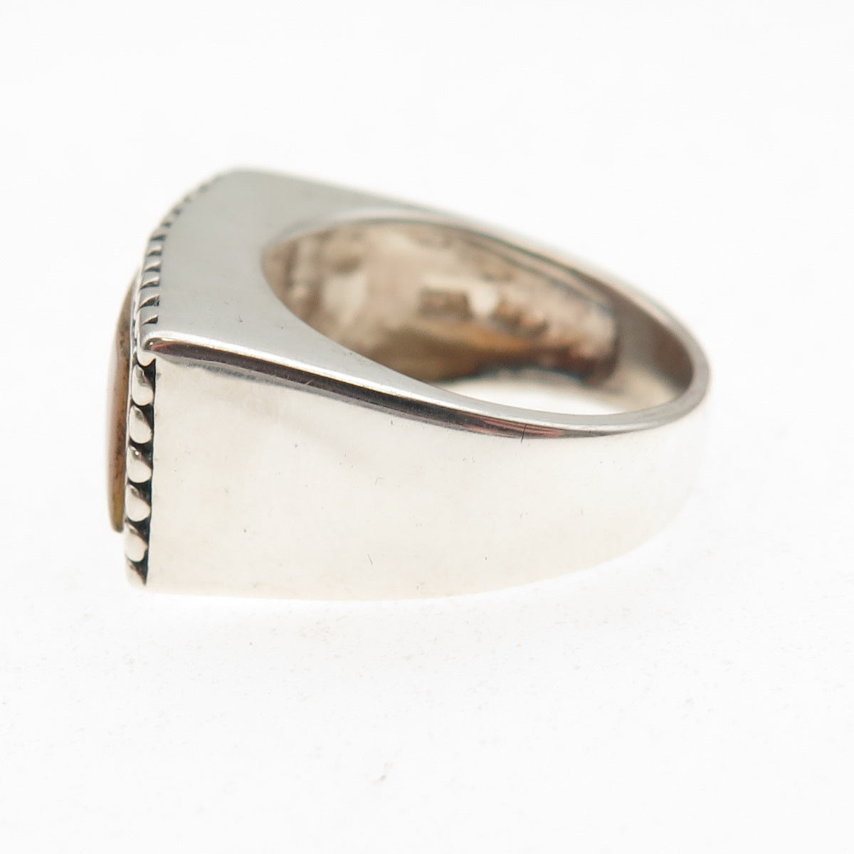 CFJ Collins Fine 925 Sterling Silver Vintage Real MOP Dotted Ring Size 6.5