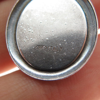 925 Sterling Silver Vintage Italy St. Mary Religious Oxidized Charm Pendant