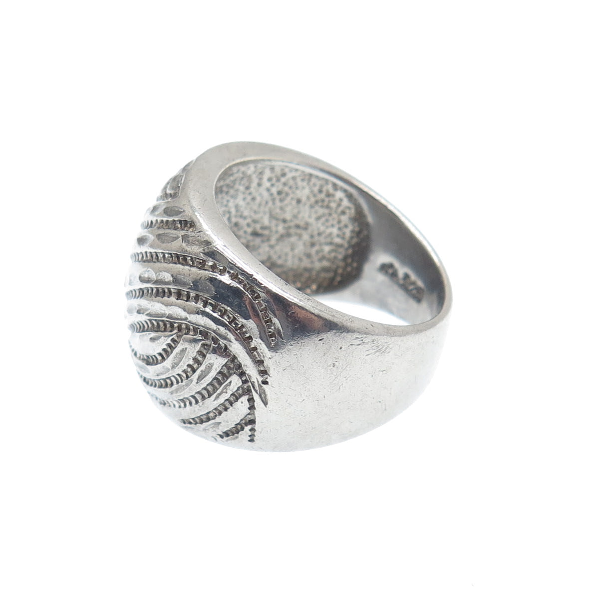 CHATEAU D'ARGENT 925 Sterling Silver Vintage Diamond-Cut Oxidized Ring Size 7
