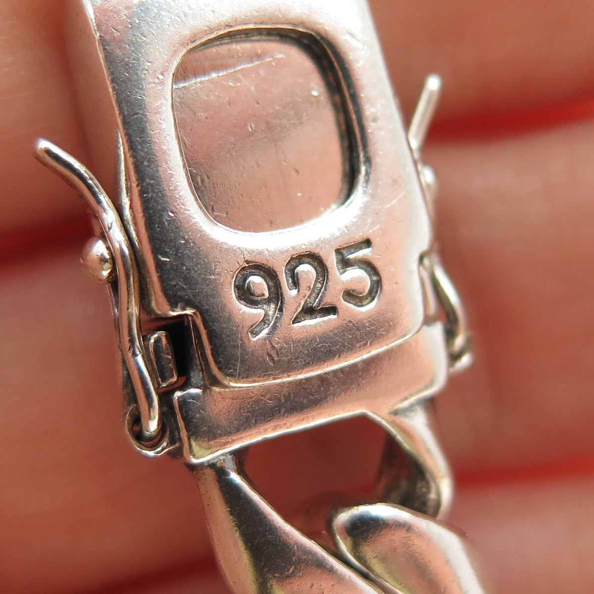 925 Sterling Silver Vintage Fleur de Lis Cross Oxidized Anchor Link Bracelet 8"