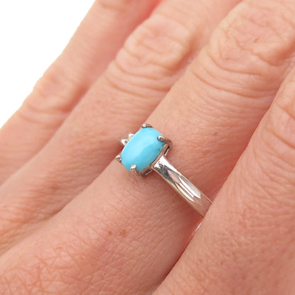 Chuck Clemency 925 Sterling Silver Real Turquoise Diamond-Cut Ring Size 8.25