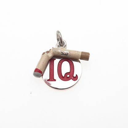 Griffith & Sons Sterling Silver Vintage Enamel I Quit Smoking Mini Charm Pendant