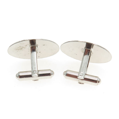 JML 925 Sterling Silver Antique Art Deco USA Engraved Textured Cufflinks