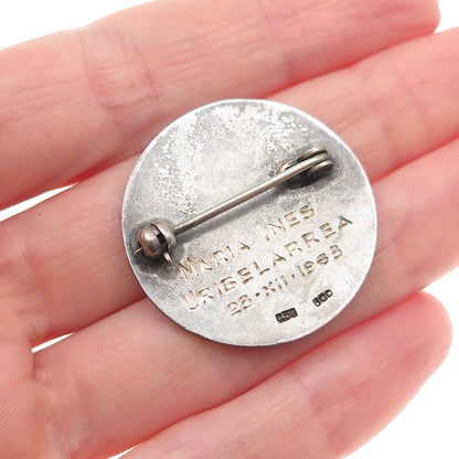 800 Silver Vintage Enamel Nursing School University of Buenos Aires Pin Brooch