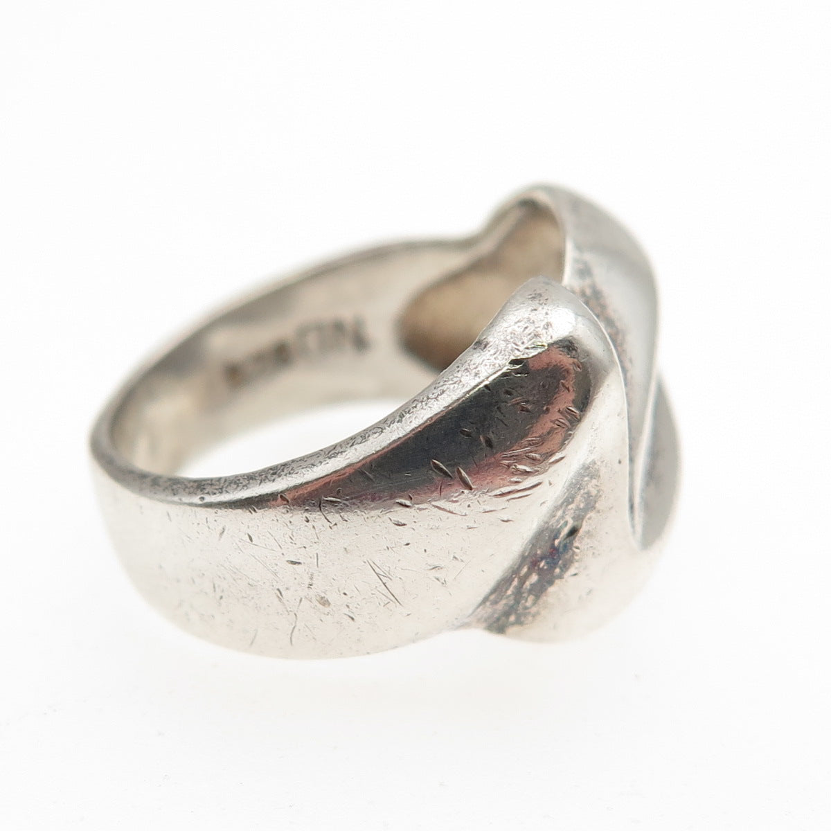 Chapal Zenray 925 Sterling Silver Vintage Modernist Oxidized Ring Size 6