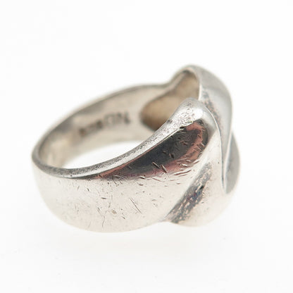 Chapal Zenray 925 Sterling Silver Vintage Modernist Oxidized Ring Size 6