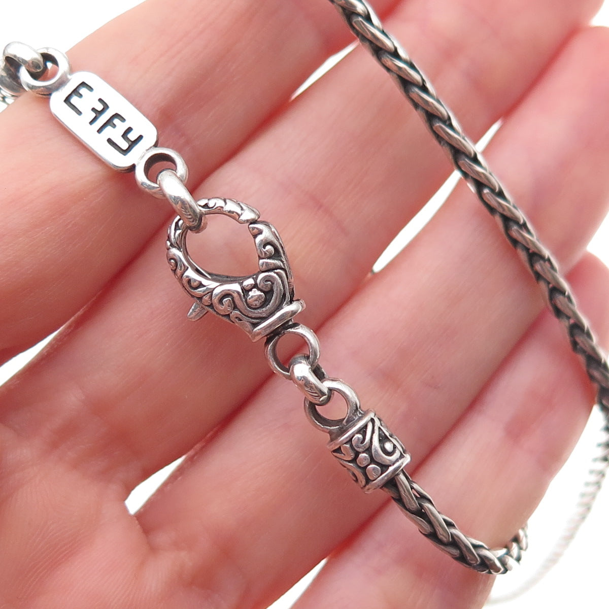 Effy 925 Sterling Silver Spiga Chain Necklace 18"