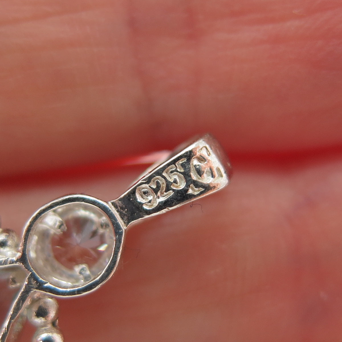 CELLINI Sterling Vintage Blue White CZ March Birthstone Girl Articulated Pendant