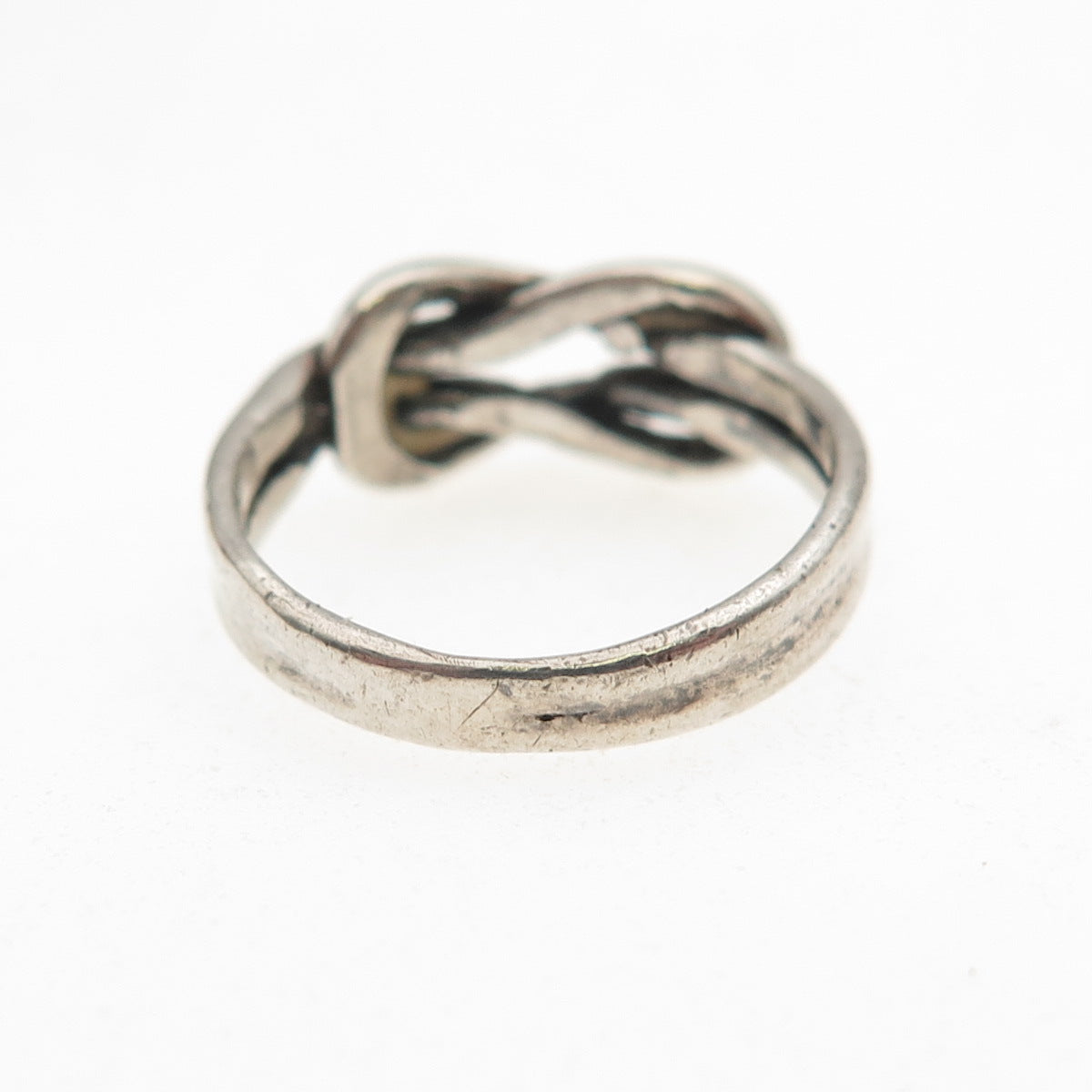 925 Sterling Silver Vintage Mariner Love Knot Oxidized Ring Size 5.25