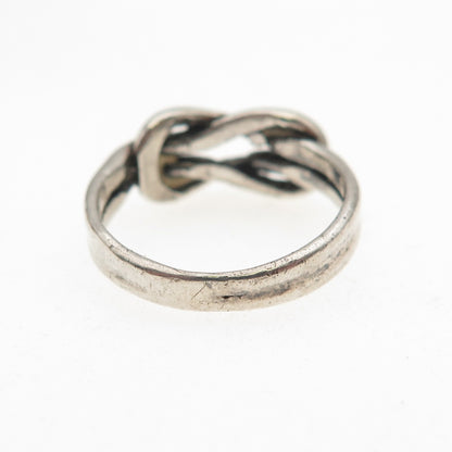 925 Sterling Silver Vintage Mariner Love Knot Oxidized Ring Size 5.25
