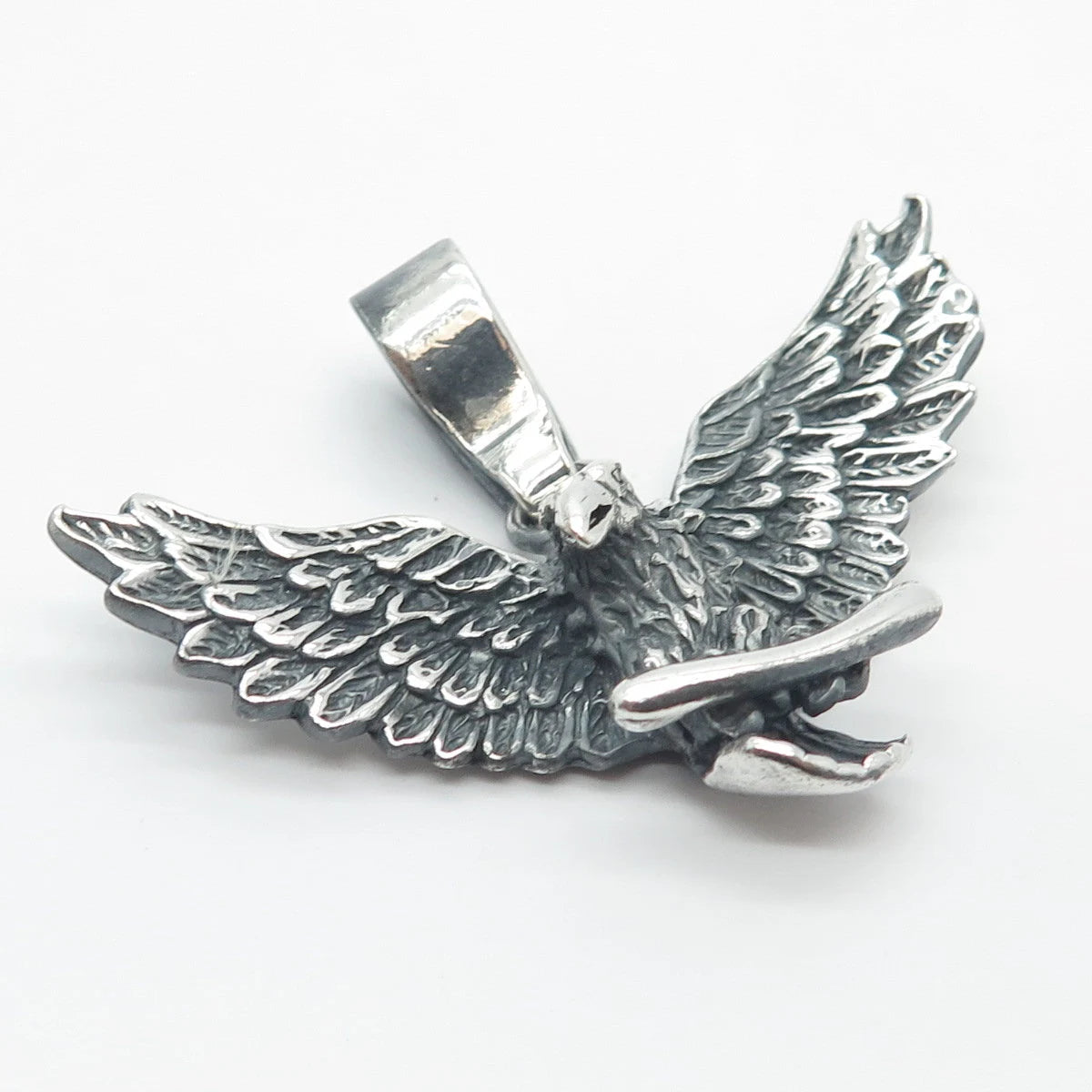 925 Sterling Silver Vintage Hawk Bird Pendant