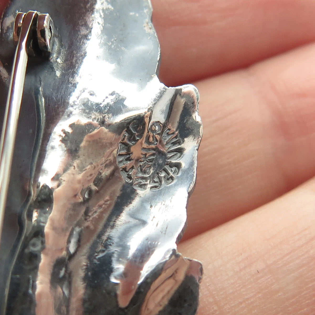 925 Sterling Silver Vintage Mexico Leaf Pin Brooch