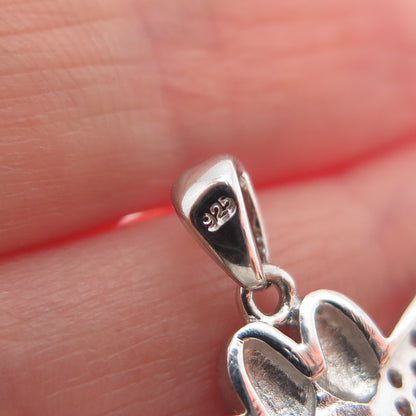 925 Sterling Silver Round-Cut Shaped C Z & Colorful Enamel Dragonfly Pendant