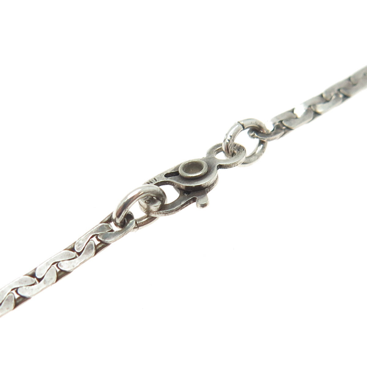 CIANI 925 Sterling Silver Vintage Modernist "V" Chain Necklace 20"