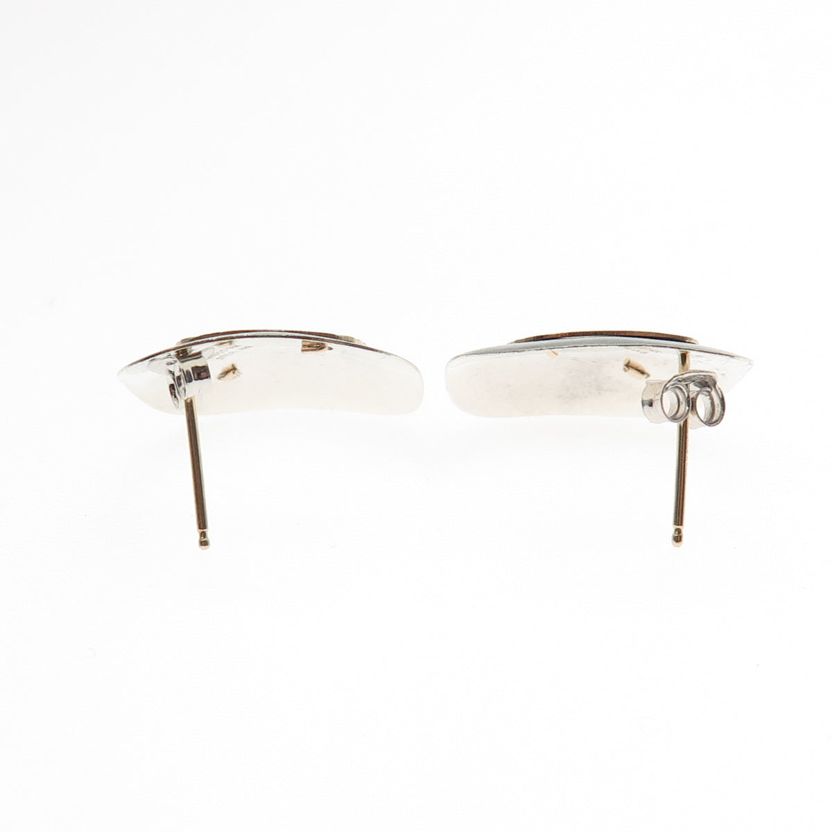 NABCO 925 Sterling Silver 14K Gold Vintage Modernist Earrings
