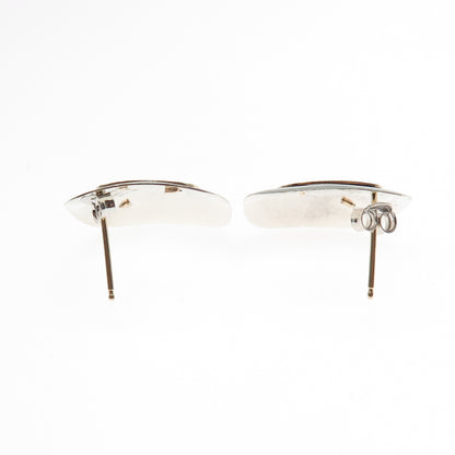 NABCO 925 Sterling Silver 14K Gold Vintage Modernist Earrings