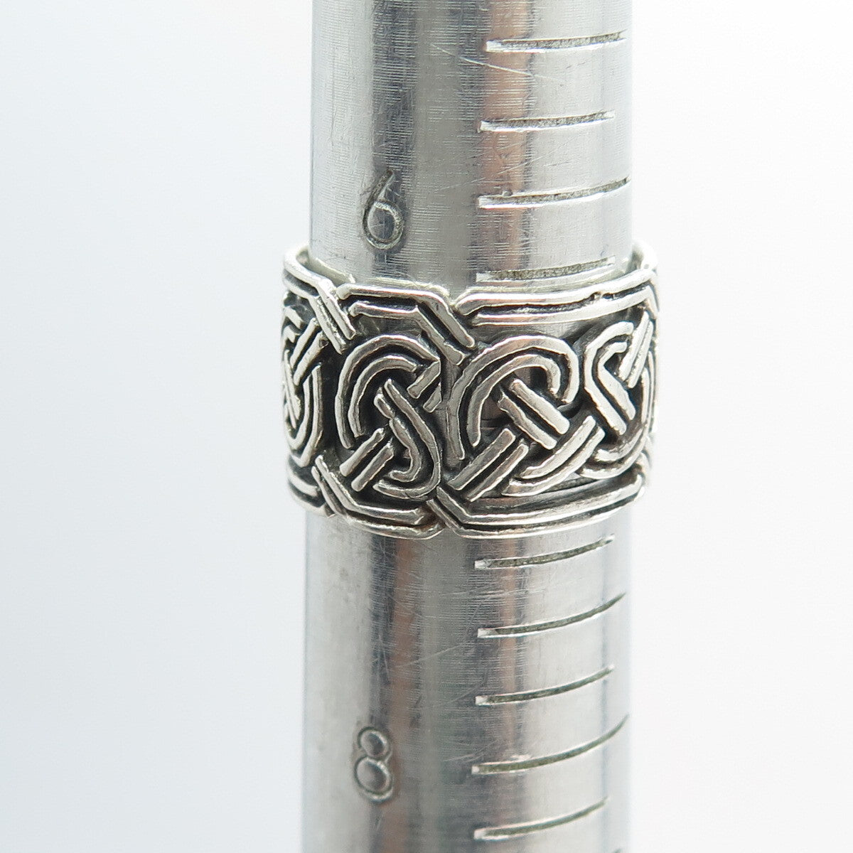 925 Sterling Silver Vintage Viking / Celtic Knot Band Ring Size 7.25