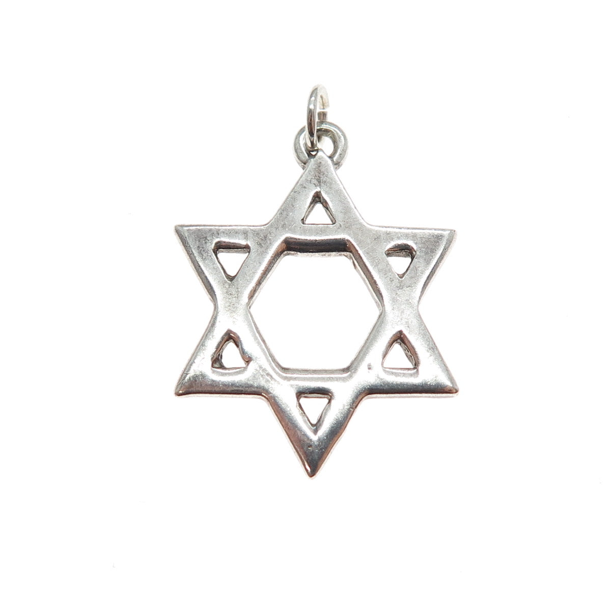 925 Sterling Silver Vintage Star of David Charm Pendant