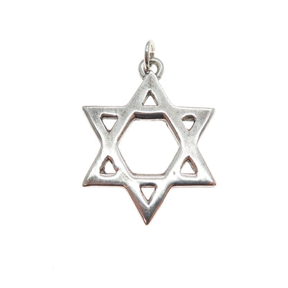 925 Sterling Silver Vintage Star of David Charm Pendant