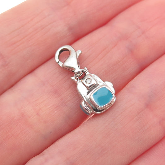 Jewelry Concepts Sterling Enamel Real Diamond Backpack Lobster Lock Mini Pendant
