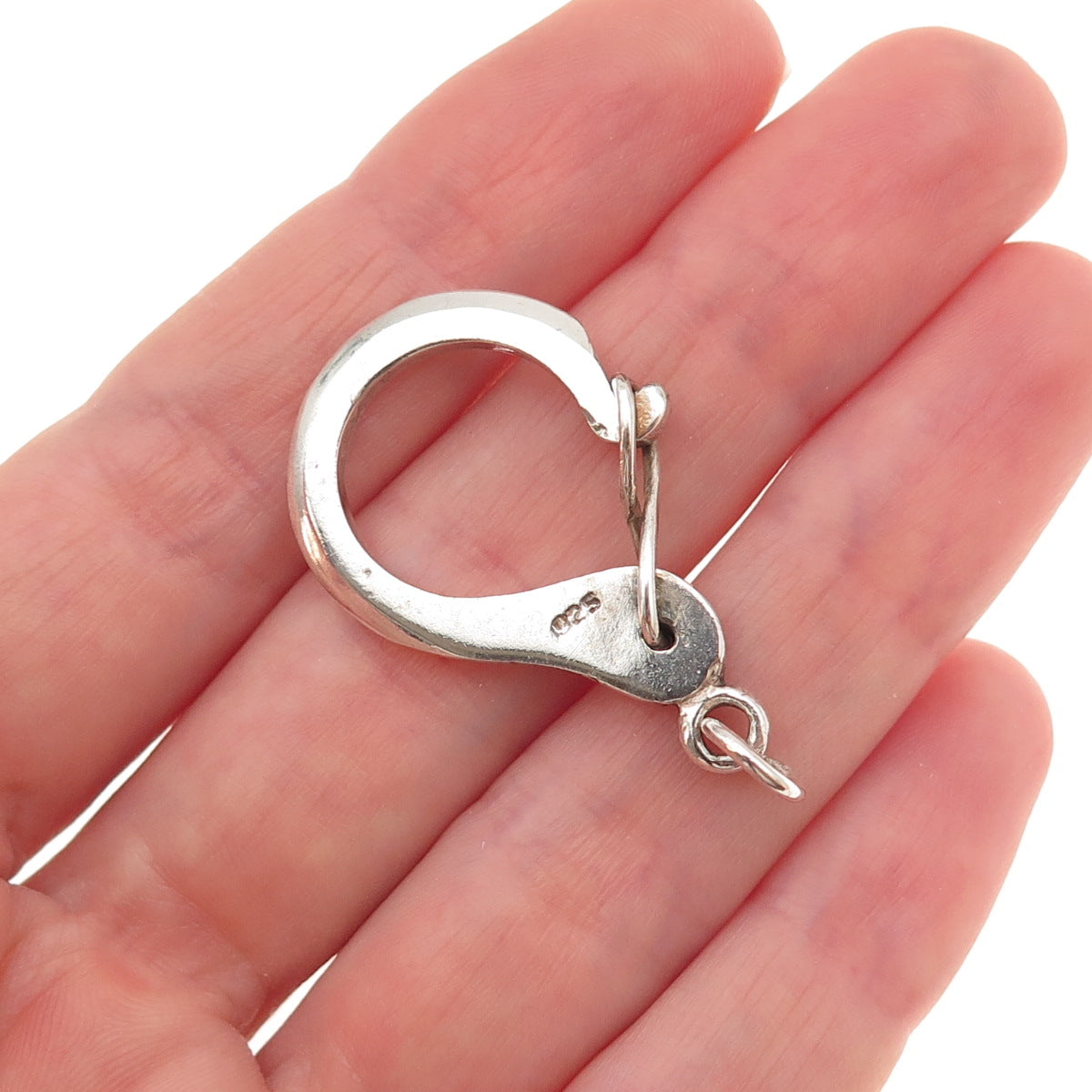 925 Sterling Silver Vintage Bracelet / Necklace Carabiner Lock Clasp
