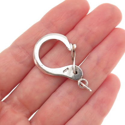 925 Sterling Silver Vintage Bracelet / Necklace Carabiner Lock Clasp