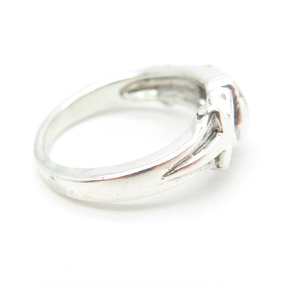 925 Sterling Silver Vintage Friendly Dolphin & Star Ring Size 6.75