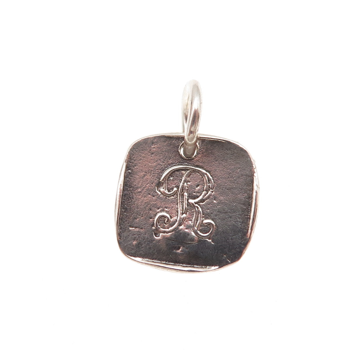 Waxing Poetic Sterling Silver Vintage Letter R Initial Stamp Seal Charm Pendant